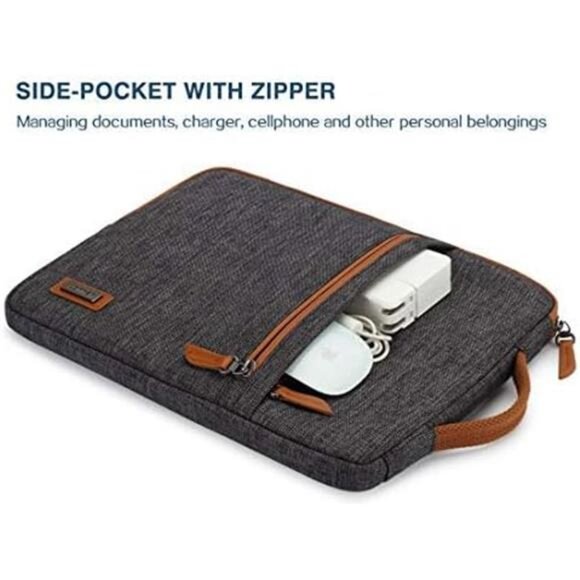 17.3 Inch Laptop Sleeve Case Water Resistant Notebook Bag with Handle - Picture 3 of 7